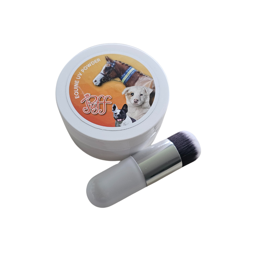 Puff Equine UV Sunscreen Powder Kabuki Pack – The Equine Apothecary